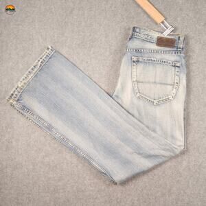 BKE Straight Jeans Blue Cotton Light Wash Cabincore Prep Denim Men's Size 33 Reg